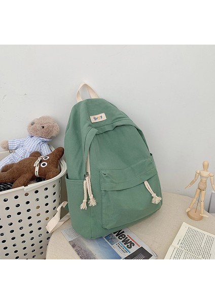 Basit Rahat Tuval Kız Okul Çantası Bilgisayar Sırt Çantası (Yurt Dışından)