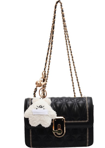 Gelişmiş Doku Eşkenar Dörtgen Işlemeli Iplik Omuz Çantası Moda Zincir Messenger Çanta (Yurt Dışından)