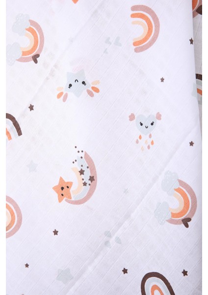 Müslin Örtü 85 x 90 cm Gökkuşağı Desen Organik Hediyelik Emzirme Alt Açma Yenidoğan Puset Örtüsü modelleri