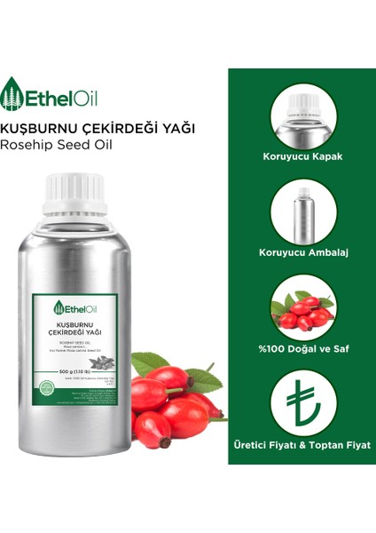 Kuşburnu Çekirdeği Sabit Yağı Etheloil  500 gr