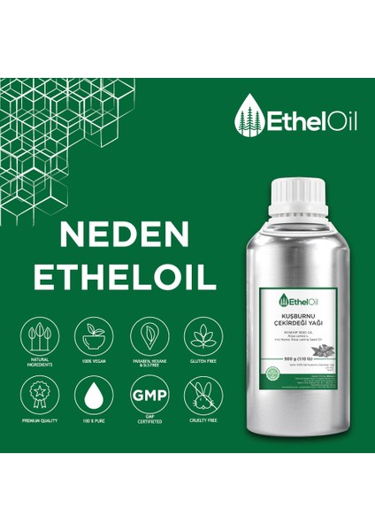 Kuşburnu Çekirdeği Sabit Yağı Etheloil  500 gr