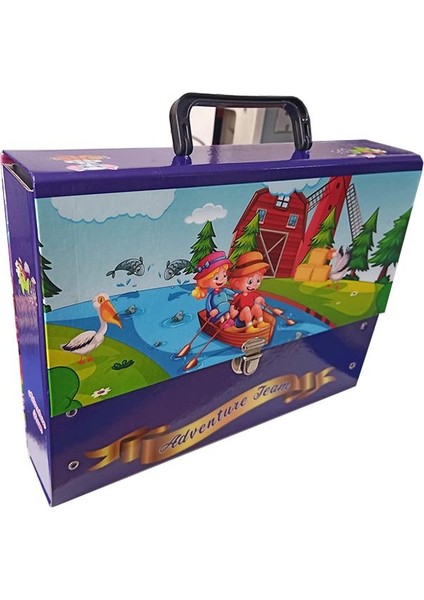 Saplı Klasör Kız Figürlü 1 Adet Kulplu Klasör 32X24X7 cm Okul Öğrenci Klasörü Saplı Çanta Saplı Dosya