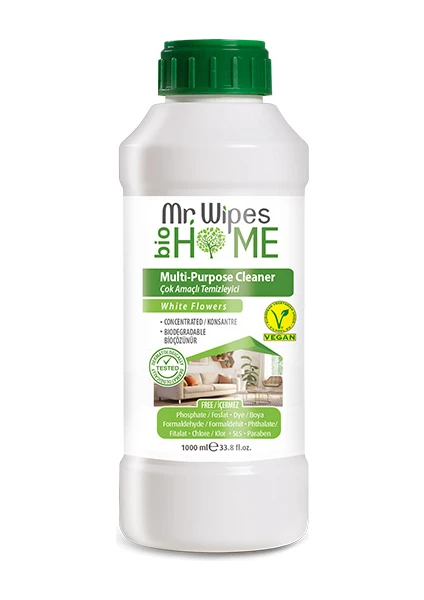 Mr Wipes Konsantre Çok Amaçlı Temizleyici Beyaz Çiçek Kokulu 1000 ml