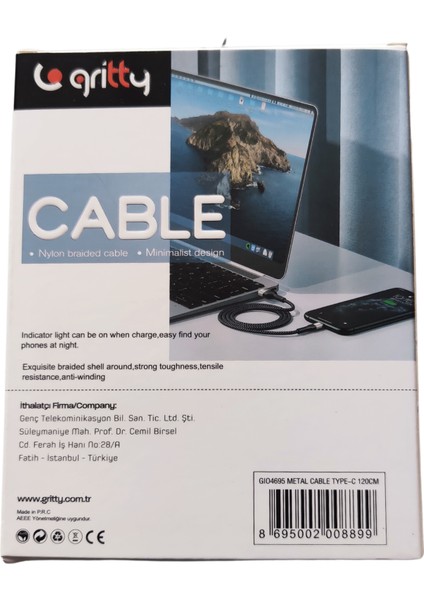 Grityy Micro USB Şarj Kablo Hasır 2,4A