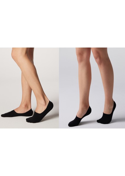 Premium Dikişsiz Bambu Görünmez Babet Çorap 4lü Siyah