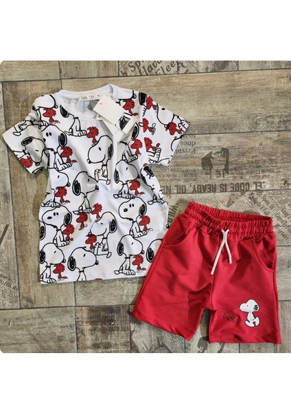 Erkek Çocuk Snoopy Şortlu Alt Üst Takım