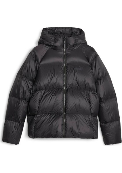 Hooded Ultra Down Puffer Kadın Siyah Mont