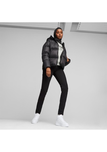 Hooded Ultra Down Puffer Kadın Siyah Mont