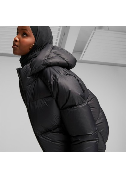 Hooded Ultra Down Puffer Kadın Siyah Mont