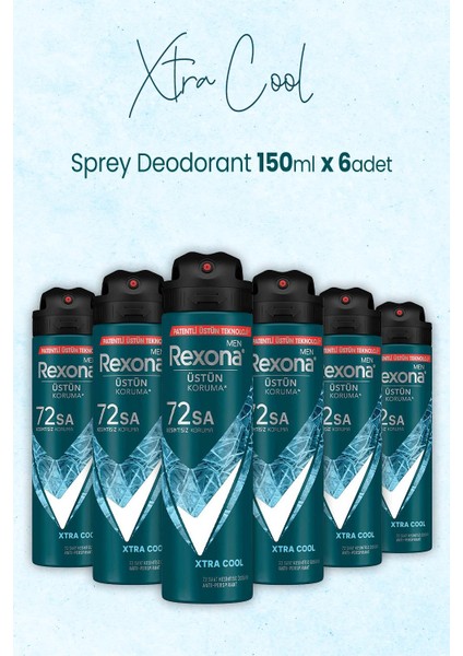 Men Sprey Deodorant Xtra Cool 150 ml x 6 Adet