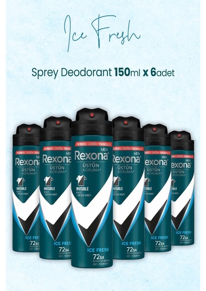 Men Sprey Deodorant Ice Fresh 150 ml x 6 Adet