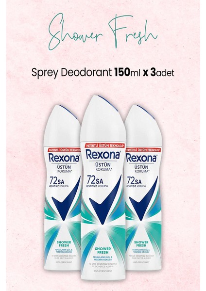 Kadın Sprey Deodorant Shower Fresh 150 ml x 3 Adet