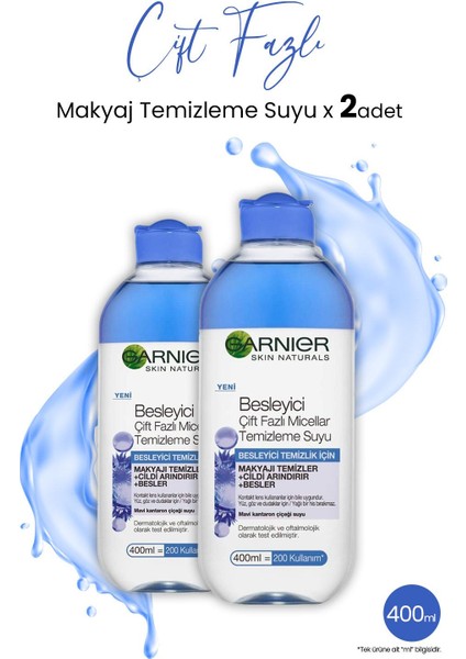 Micellar Temizleme Suyu Besleyici Çift Fazlı 400 ml x 2 Adet