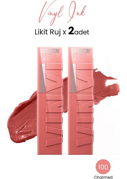 Super Stay Vinyl Ink Likit Ruj 100 Charmed x 2 Adet