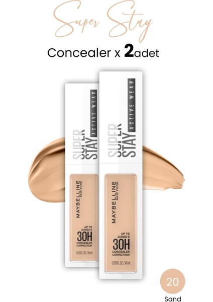 Superstay Active Wear Concealer 20 Sand x 2 Adet