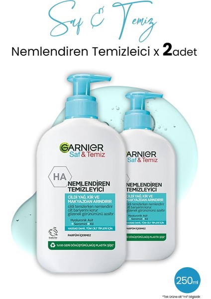 Nemlendiren Temizleyici Saf & Temiz 250 ml x 2 Adet