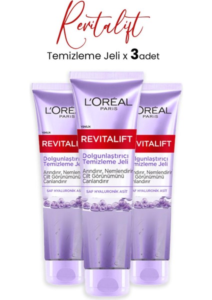 L'Oréal Paris Loreal Paris Revitalift Dolgunlaştırıcı Temizleme Jeli 150 ml x 3 Adet