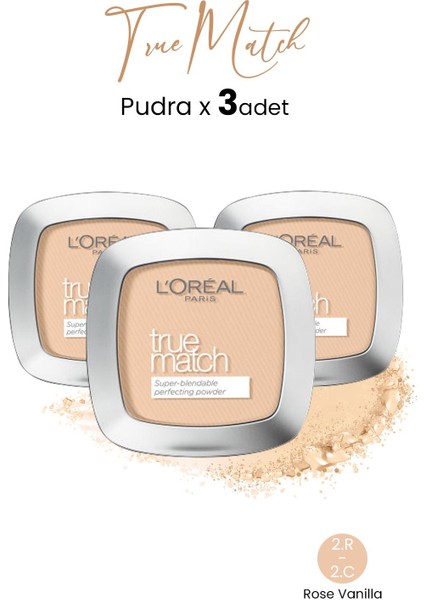 L'Oréal Paris Loreal Paris True Match Pudra 2.r-2.c Rose Vanilla x 3 Adet