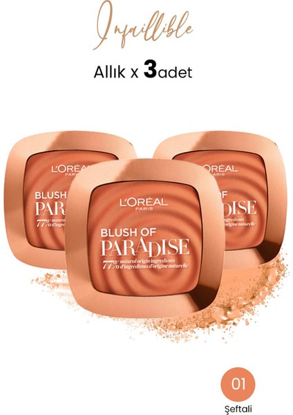 L'Oréal Paris Loreal Paris Blush Of Paradise Allık Şeftali Tonu x 3 Adet