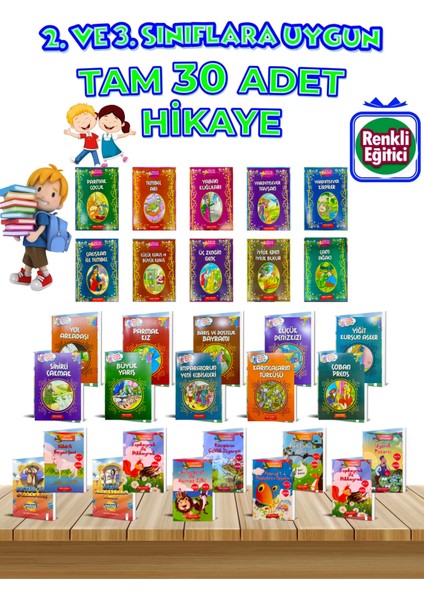 2. Ve 3. Sınıflara Uygun Öğretmen Tavsiyeli Okumayı Sevdiren 30'Lu Hikaye Seti