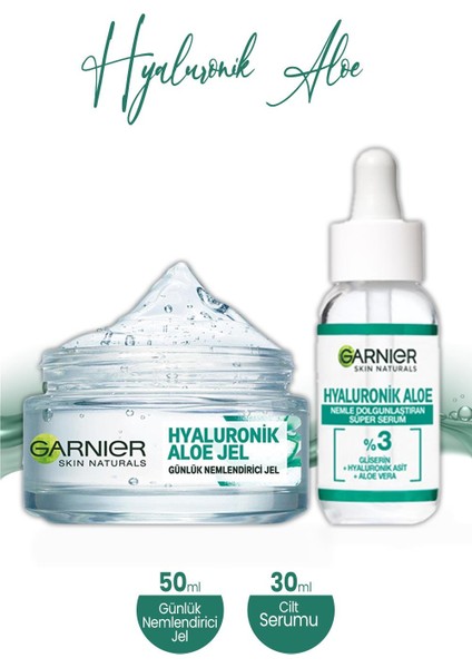 Hyaluronik Aloe Nemlendirici Jel 50 ml ve Dolgunlaştıran Serum 30 ml