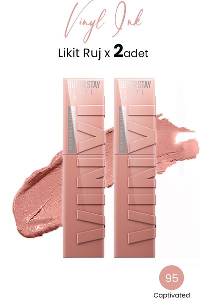 Super Stay Vinyl Ink Likit Ruj 95 Captivated x 2 Adet