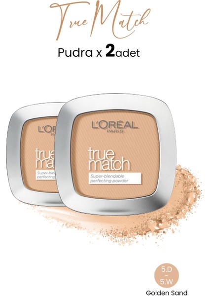 L'Oréal Paris Loreal Paris True Match Pudra 5.d-5.w Golden Sand x 2 Adet