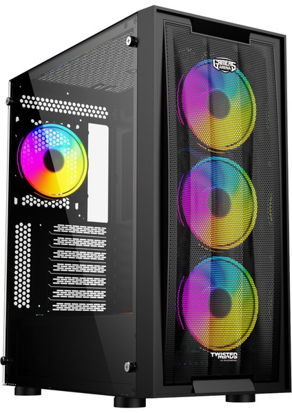 Twısted Mınds TM-210XL-P1 650W 4X120MM Rgb Fan Usb3.0 Mesh Oyuncu Kasası