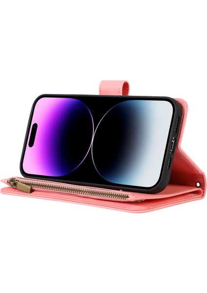 Xstepcase Apple iPhone 13 Pro Max Için Max 6.7 Pu Deri 9 Kart Yuvaları Cüzdan Telefon Kılıfı Baskılı Fermuar Cep Flip Stand Kapağı (Yurt Dışından)