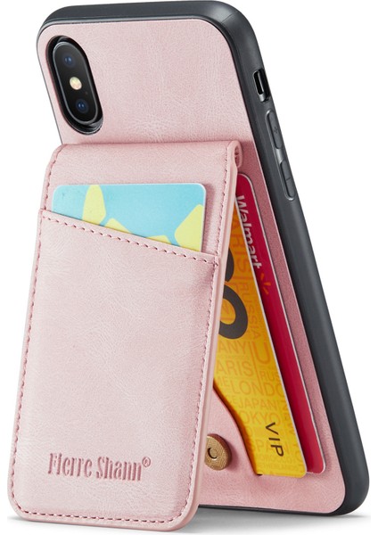 Xstepcase Apple iPhone x / Xs 5.8 Çılgın At Doku Telefon Kapağı Kickstand Pu Deri+Tpu Kart Yuvası Kılıfı (Yurt Dışından)