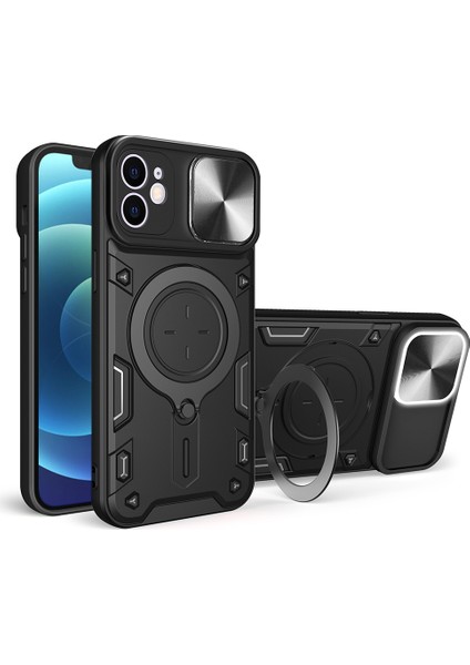 Xstepcase Apple iPhone 12 6.1 Slayt Kamera Kapağı Telefon Kılıfı Dönebilir Kickstand Pc + Tpu Şok Geçirmez Kapak (Yurt Dışından)