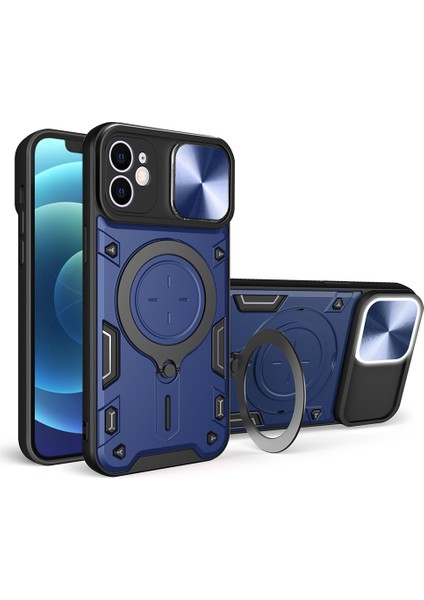 Xstepcase Apple iPhone 12 6.1 Slayt Kamera Kapağı Telefon Kılıfı Dönebilir Kickstand Pc + Tpu Şok Geçirmez Kapak (Yurt Dışından)