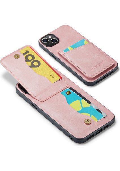 Xstepcase Apple iPhone 14 Plus Kart Yuvaları Için Kickstand Telefon Kasası Rfıd Blowantıct Pu Deri+Tpu Arka Kapak (Yurt Dışından)
