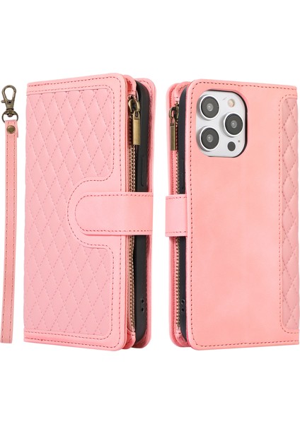 Xstepcase Apple iPhone 12/12 Pro 6.1 Fermuarı Cep Deri Koruyucu Kabuk Cüzdan Stand Telefon Kılıfı 9 Kart Yuvası (Yurt Dışından)