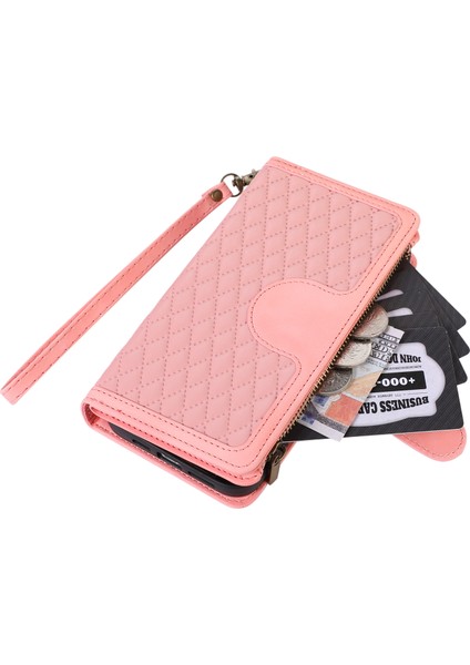 Xstepcase Apple iPhone 12/12 Pro 6.1 Fermuarı Cep Deri Koruyucu Kabuk Cüzdan Stand Telefon Kılıfı 9 Kart Yuvası (Yurt Dışından)