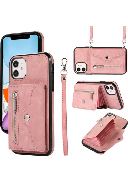 Xstepcase Apple iPhone 12 Mini 5.4 Rfıd Blooking Kart Çantası Anti Drop Anti-Drop Telefon Kasası Kickstand Pu Deri+Tpu Kapak (Yurt Dışından)