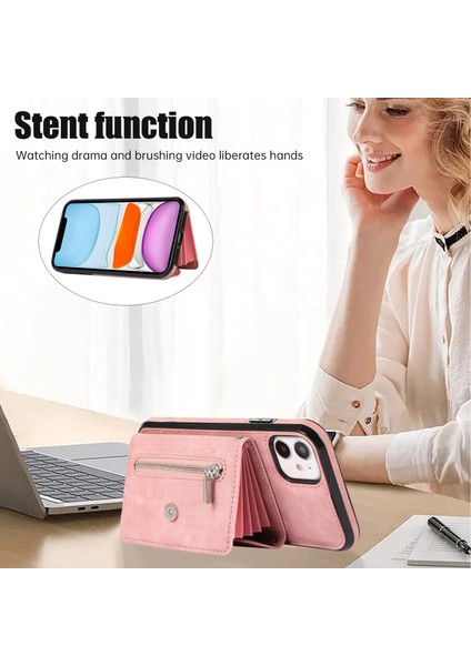 Xstepcase Apple iPhone 12 Mini 5.4 Rfıd Blooking Kart Çantası Anti Drop Anti-Drop Telefon Kasası Kickstand Pu Deri+Tpu Kapak (Yurt Dışından) indirimleri