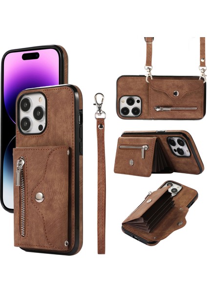 Xstepcase Apple iPhone 14 Pro Max Pu Deri+Tpu Telefon Kılıfı Kickstand Arka Kapak Rfıd Engelleme Kart Çantası (Yurt Dışından) fiyatları