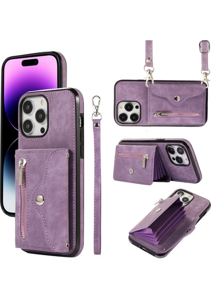 Xstepcase Apple iPhone 14 Pro Max Pu Deri+Tpu Telefon Kılıfı Kickstand Arka Kapak Rfıd Engelleme Kart Çantası (Yurt Dışından) fiyatları