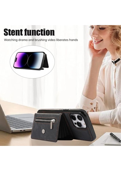 Xstepcase Apple iPhone 14 Pro Max Pu Deri+Tpu Telefon Kılıfı Kickstand Arka Kapak Rfıd Engelleme Kart Çantası (Yurt Dışından) indirimleri