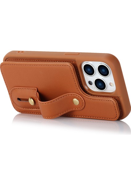 Xstepcase Apple iPhone 12/12 Pro Kart Tutucu Için Telefon Kılıfı Bileklik Kickstand Pu Deri+Tpu Telefon Kapağı (Yurt Dışından)