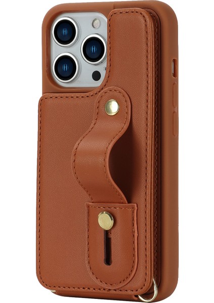 Xstepcase Apple iPhone 12/12 Pro Kart Tutucu Için Telefon Kılıfı Bileklik Kickstand Pu Deri+Tpu Telefon Kapağı (Yurt Dışından)