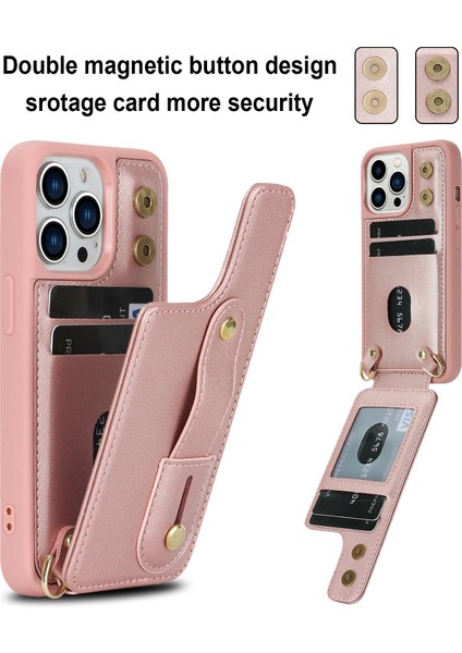 Xstepcase Apple iPhone 12/12 Pro Kart Tutucu Için Telefon Kılıfı Bileklik Kickstand Pu Deri+Tpu Telefon Kapağı (Yurt Dışından)