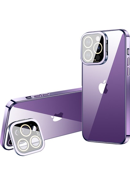 Xstepcase Apple iPhone 14 Pro Electrolecating Telefon Kılıfı Cam Kamera Film Kickstand Yumuşak Tpu Kapağı (Yurt Dışından)