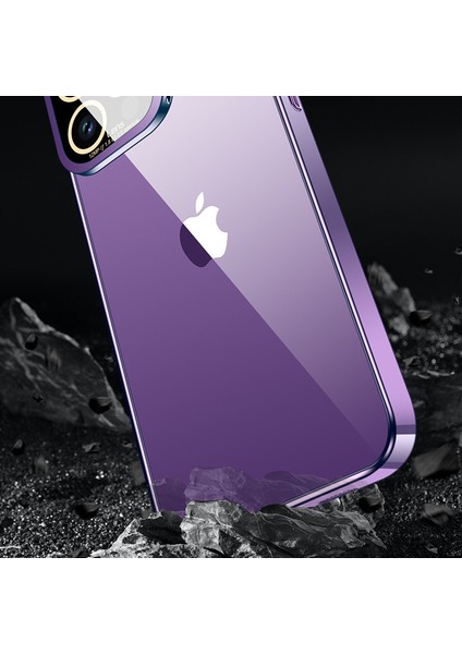 Xstepcase Apple iPhone 14 Pro Electrolecating Telefon Kılıfı Cam Kamera Film Kickstand Yumuşak Tpu Kapağı (Yurt Dışından)