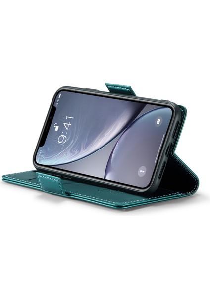 Xstepcase Apple iPhone Xr 6.1 Litchi Doku Deri Deri Cüzdan Flip Stand Kılıf Rfıd Engelleme Telefon Kapağı (Yurt Dışından)