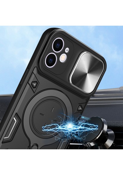 Xstepcase Apple iPhone 11 Slide Camera Lid Anti-Drop Kapak Pc + Tpu Telefon Kılıfı ile Rotatable Kickstand (Yurt Dışından)