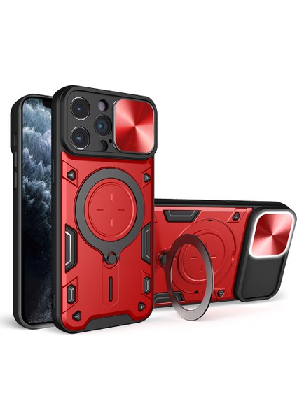 Xstepcase Apple iPhone 11 Pro Max Slide Kamera Kapağı Damla Geçirmez Kapak Döner Kickstand Pc + Tpu Telefon Kılıfı (Yurt Dışından)