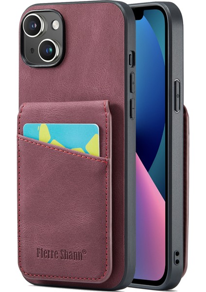 Xstepcase Apple iPhone 13 Rfıd Engelleme Pu Deri+Tpu Kickstand Cover Için Kart Tutucu Telefon Kılıfı (Yurt Dışından)