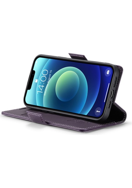 Xstepcase Apple iPhone 12 Mini, Rfıd Engelleme Litchi Doku Deri Telefon Kapağı Için Stand Cüzdan Kılıfı (Yurt Dışından)